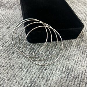 Set of 4 Silver Bangle Cuffs Bracelet✨